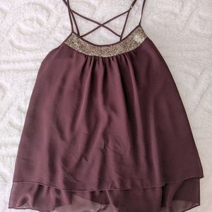 Maroon Sparkle Tank